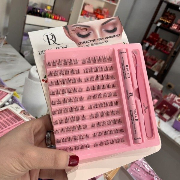 Producto - Kit de pestañas con pegamento y pinza aplicadora debby rose - 1