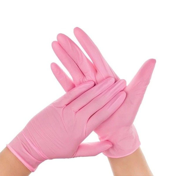 Producto - GUANTES DE NITRILO 5 PARES TALLE M ROSA