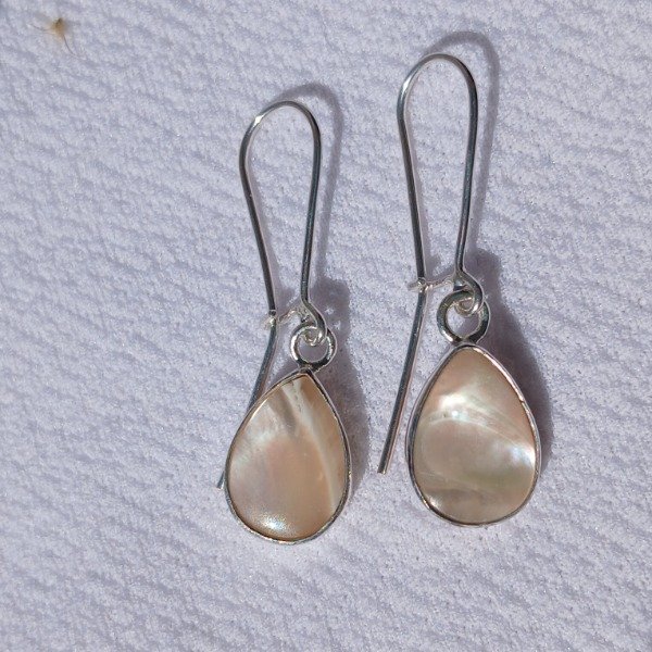 Producto - Aros plata 925 Nácar gotas - 5