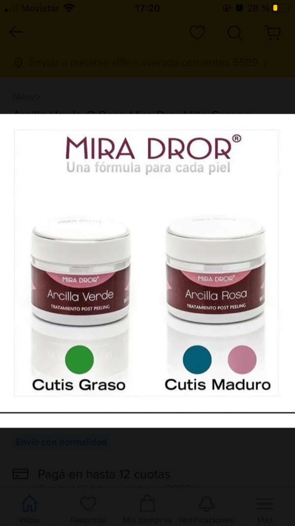 Producto - Arcilla verde o rosa Mira Dror