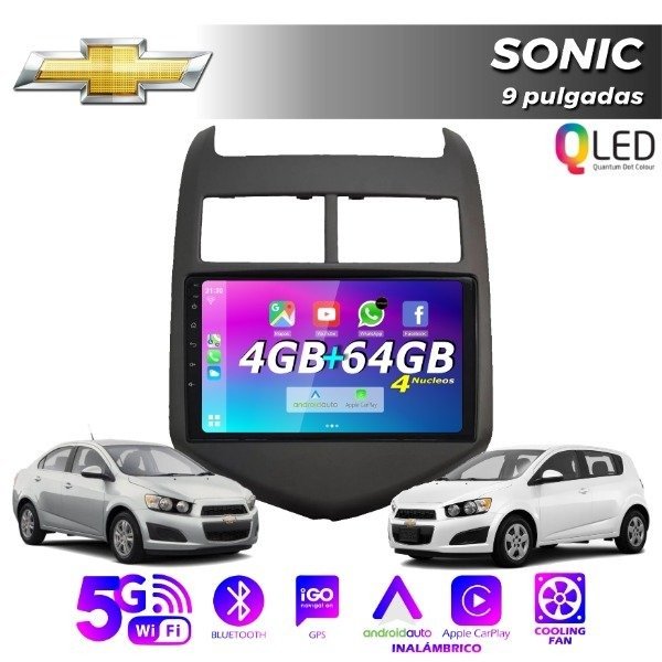 Producto - MULTIMEDIA CHEVROLET SONIC  9" CON CAR PLAY Y ANDROID AUTO
