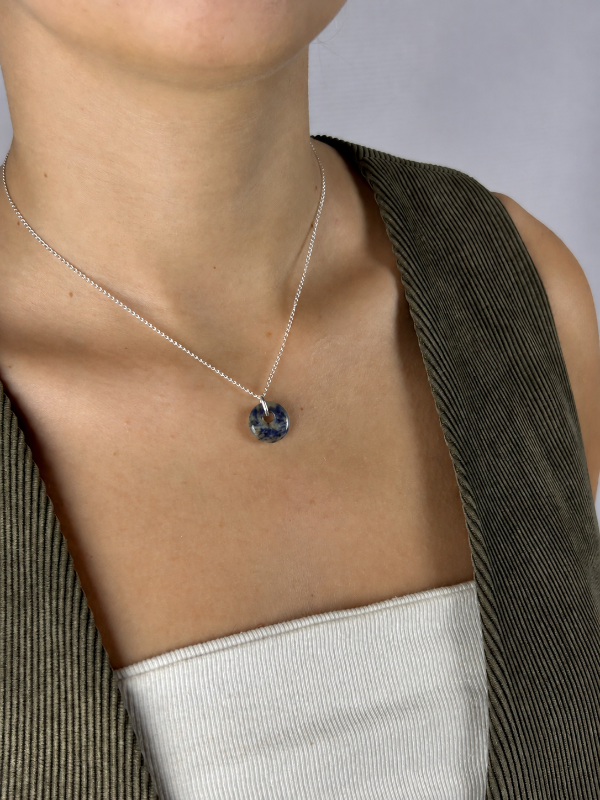 Producto - CADENA DE PLATA CON PIEDRA NATURAL 0416