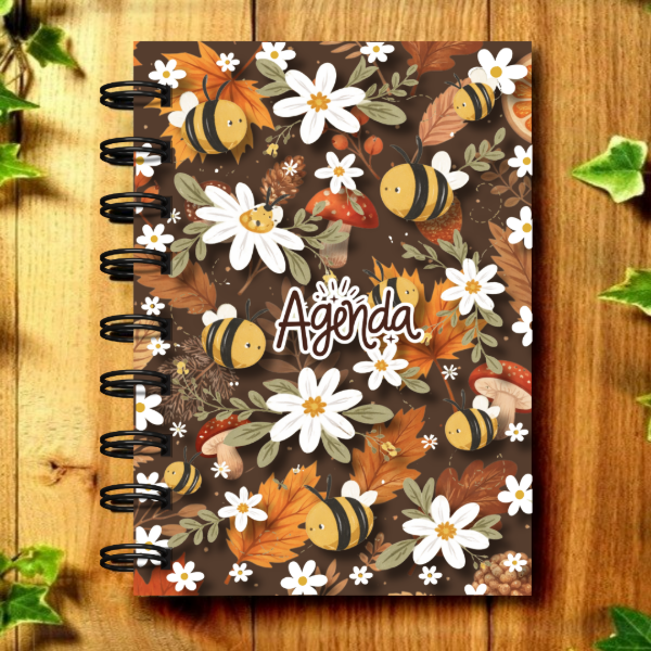 Producto - Agenda Pocket a6 - 2026 Diaria Perpetua - Ilustrada - "Otoño Abejas"