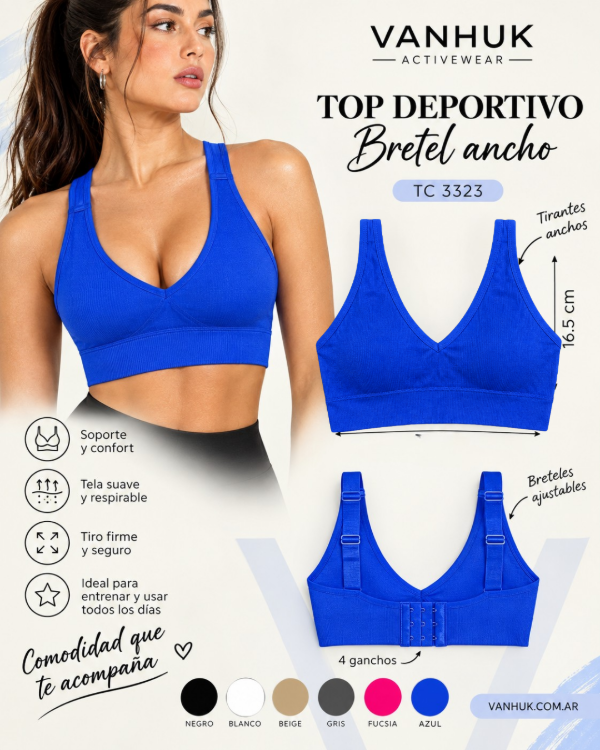 Producto - Top deportivo  bretel ancho  TC 3323 - 2