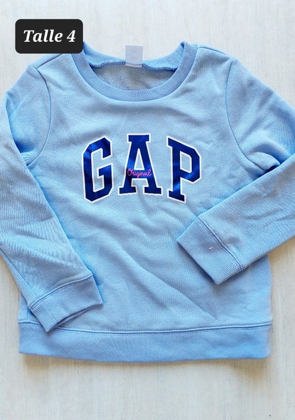 Buzo con friza gap talle 4 toddler celeste