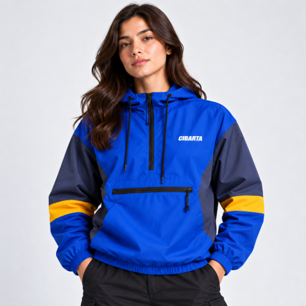 Producto - Rompeviento  Modelo 12  Azul Francia, Gris Grafito y Amarillo - 1