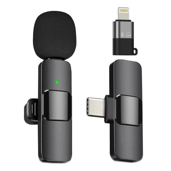 Producto - Micrófono Inalámbrico de solapa - Usb-C con Adaptador Lightning (Apple) - K8