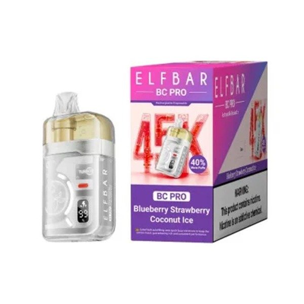 Producto - (POD DESCARTABLE) ELFBAR 45K BC PRO - BLUEBERRY STRAWBERRY COCONUT ICE