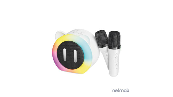 Producto - Parlante 1.0 portable diseño gatito -5w -bluetooth -karaoke -c/2 micrófonos - 0