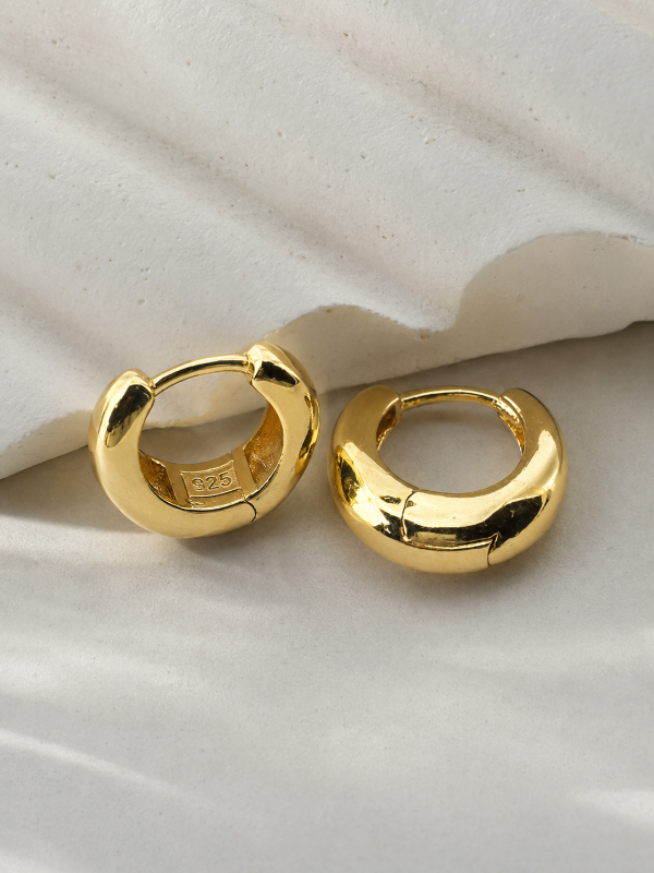 Producto - ARGOLLAS DE PLATA DORADA 3641 - 0