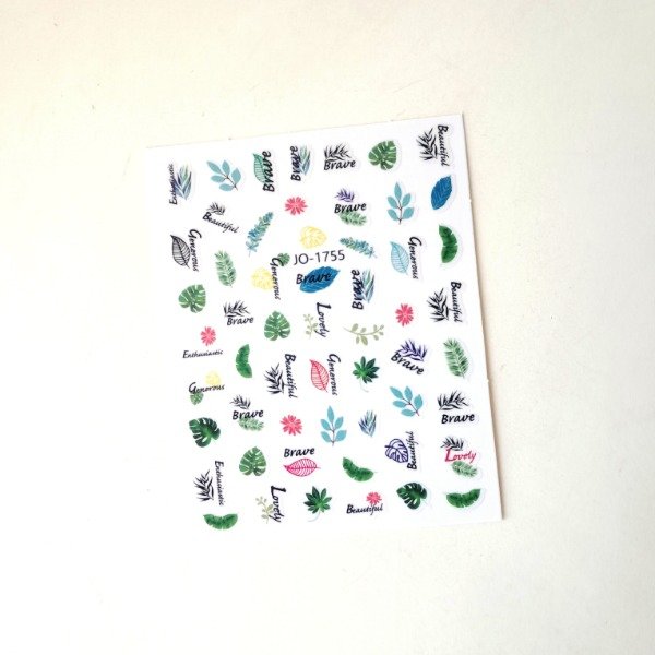 Producto - Plancha de stickers mini - Hojas de verano