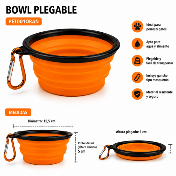Producto - Comedero Bebedero Plegable Oregon Para Mascotas Con Gancho - 2