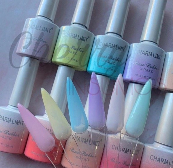 Caja x12 BASE RUBBER de colores Cherry Insumos