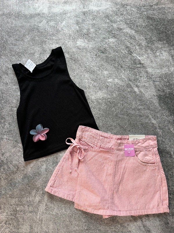 Producto - short pollera rosa lazo