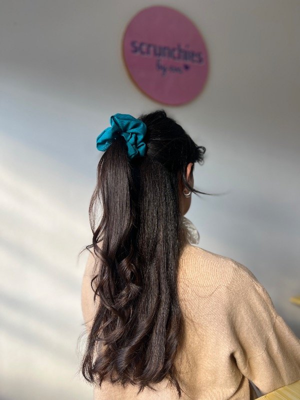 Producto - Scrunchie tropical verde esmeralda - 1