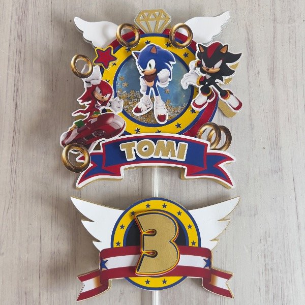 Producto - Cake topper 3D y Shaker, con logo SONIC