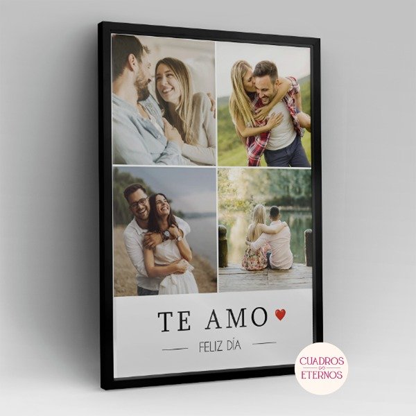 Producto - Cuadro Te amo - Feliz día CON TUS FOTOS