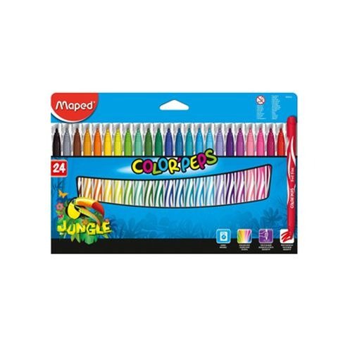 Producto - MARCADOR AL AGUA COLOR PEPS JUNGLE CAJA X24 MAPED