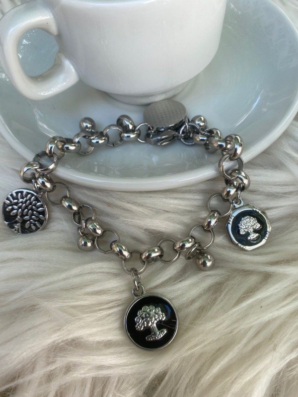 Producto - Pulsera de acero quirúrgico dijes árboles de la vida
