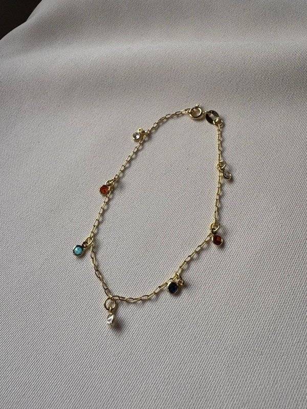 Producto - Pulsera cubic multicolor 18cm - Enchapado en oro 18k