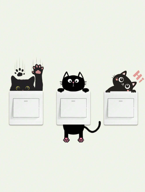 Producto - Adhesivo de pared con diseño de gato x1