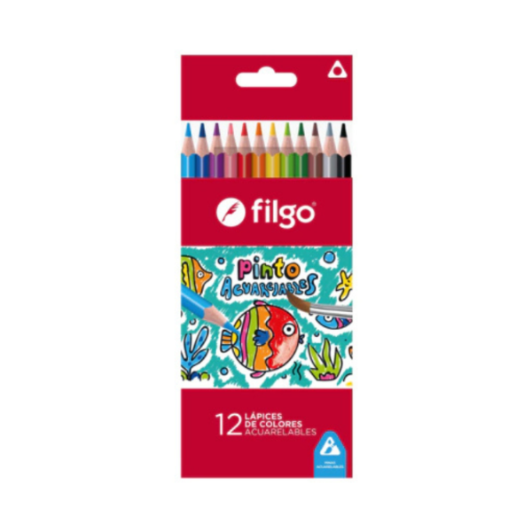 Producto - Lápices de Colores de Madera PINTO Acuarelables Filgo 12