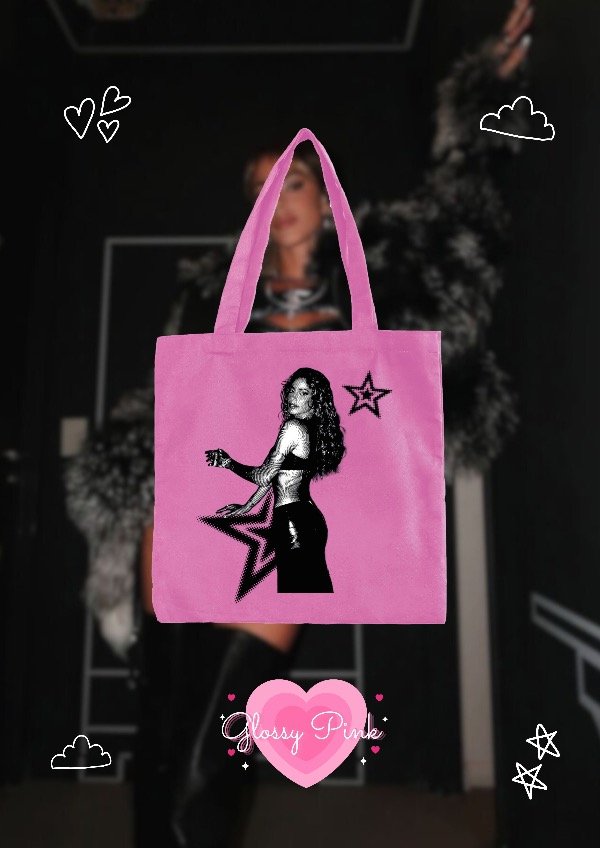 Producto - Tote Bag rosa Tini Black And White en crudo - DTF