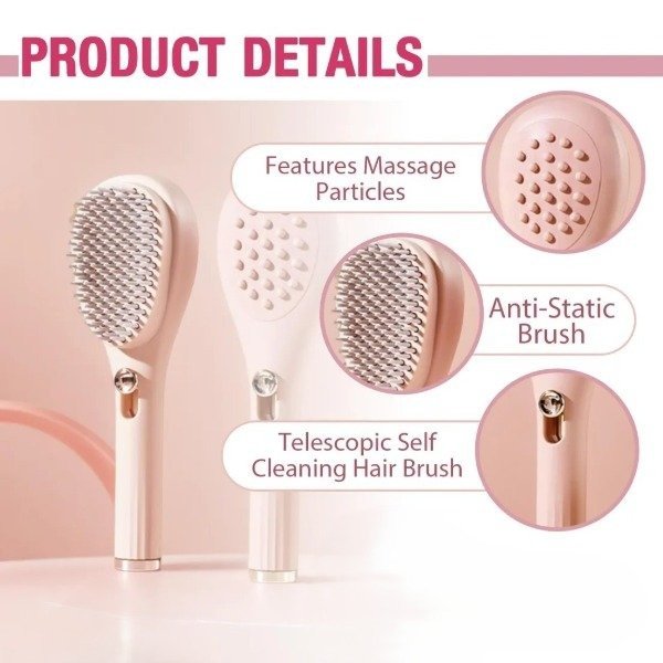 Producto - Cepillo Telescópico Autolimpiante Antifriz Para Cabello - 3