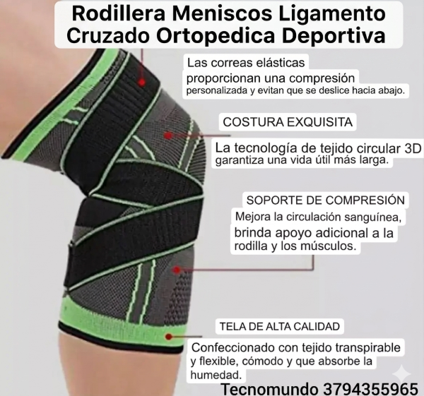 Producto - Rodillera Abrojo Soporte Menisco Deportiva Ortopedica Unisex