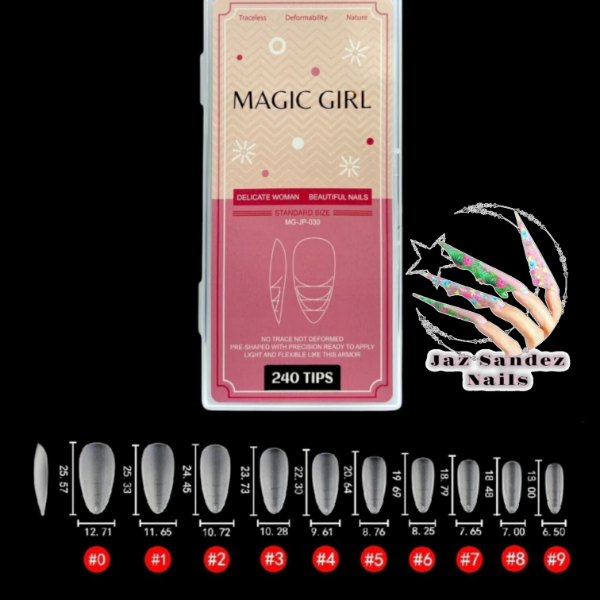 Producto - TIPS ALMENDRA MG CON LINEAS AUXILIARES 240 TIPS