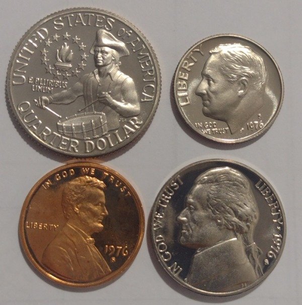 Producto - Estados Unidos lote de 4 monedas proof año 1976. Ceca S