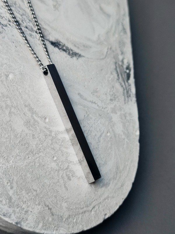 Producto - Cadena Groumet 55 cm + Dije Barra XL Premium / UNISEX / Acero Quirúrgico