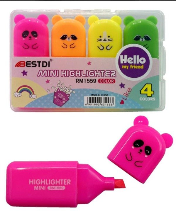 Producto - MINI RESALTADORES KAWAII X4 UNIDADES