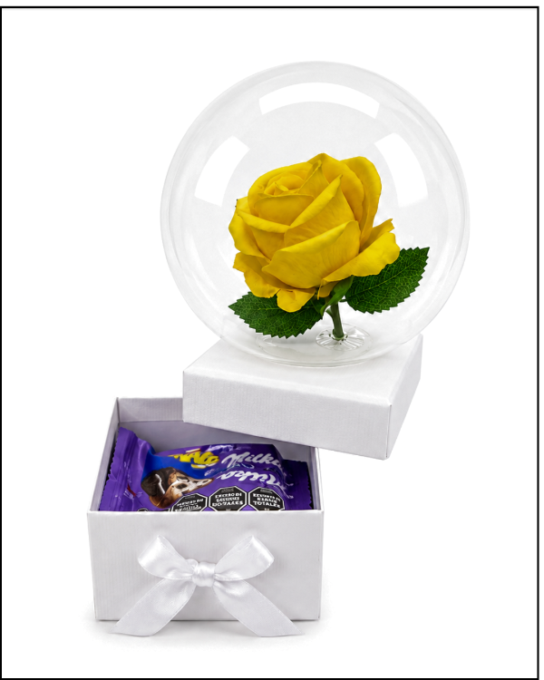 Producto - MINI BOX ROSA ENCAPSULADA CON CHOCOLATES - 1