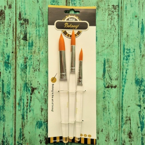 Producto - Pinceles REDONDOS x3 uni. mango transp.