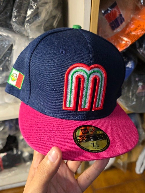 Mexico world baseball visor pink new era 59fifty talla 7 1/8