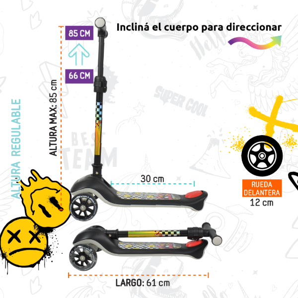 Producto - Monopatin balanceo plegable MP 218 Negro - 3