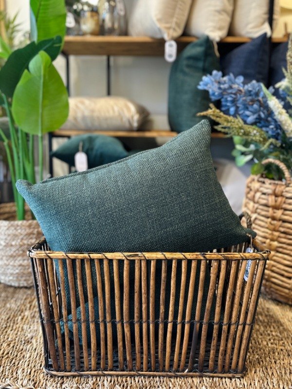 Producto - Almohadon - Yute Natural Verde