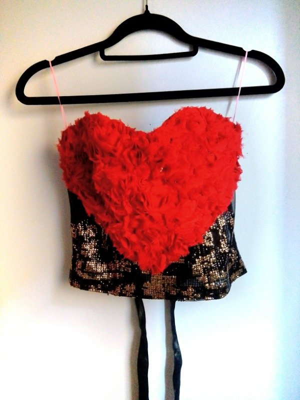 Producto - Corset Transparencias y Maxi Corazón. Talle S (38/40)
