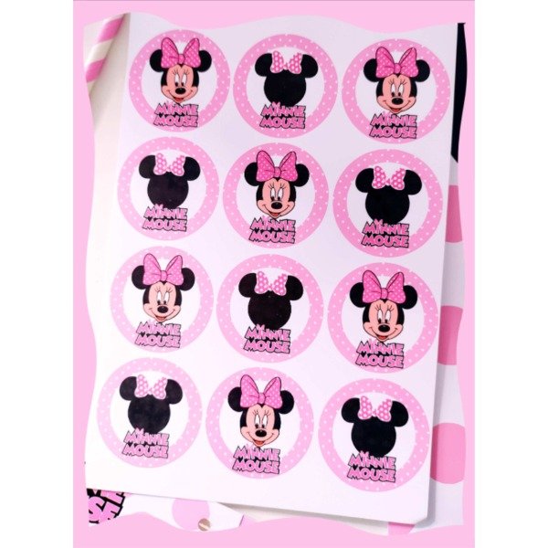 Producto - Stickers x 12 Minnie Rosa