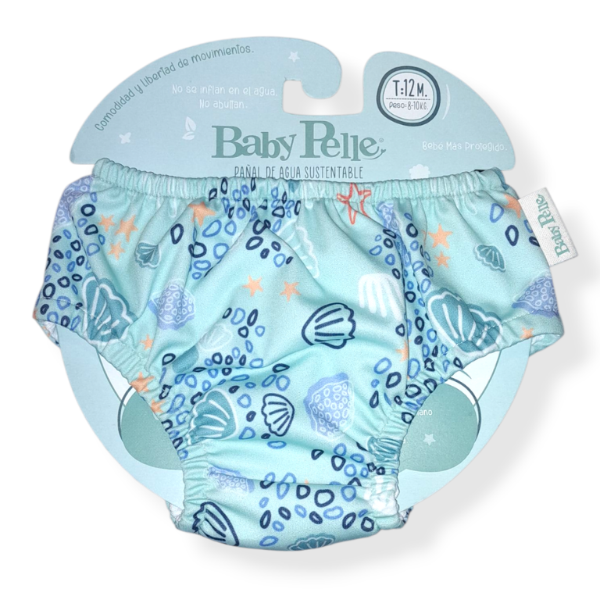 Producto - Pañal de agua caracoles celeste