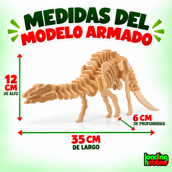 Producto - Dinosaurio Apatosaurio En Madera Rompecabeza 3d De Encastre - 3