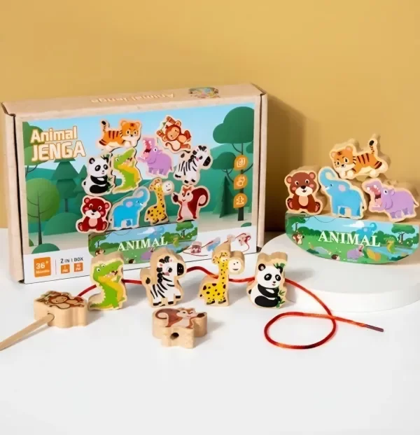 Producto - Jenga animal. Equilibrio y enhebrado. - 7