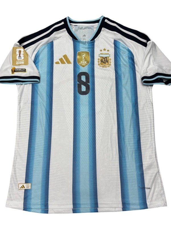 Producto - Argentina Local 2026 8 Barco Version Jugador - Parches Debut y Mundial - 2