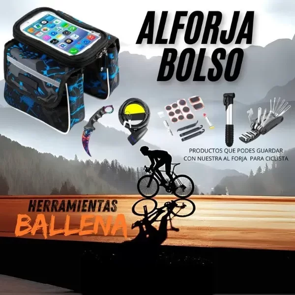Producto - bolso para bici con doble bolsillo