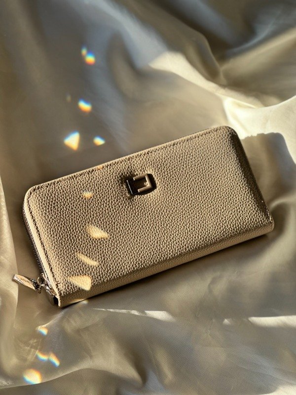 Producto - Billetera beige doble cierre