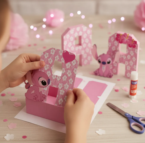 Producto - Kit Imprimible Letras 3D Editables Angela - 3