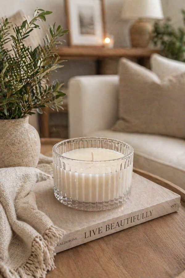 Producto - Vela Aromática en Vaso de Vidrio Texturado