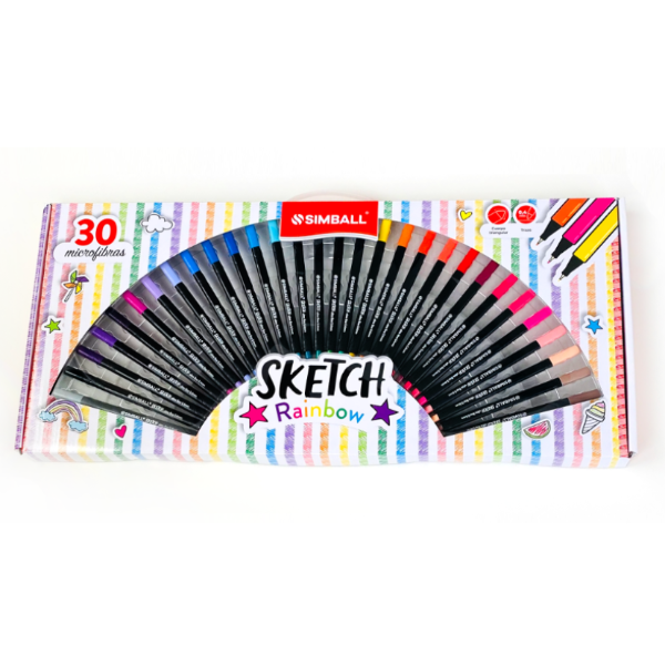 Producto - Set Microfibras Sketch Simball Rainbow X 30 Colores Surtido