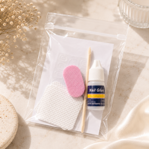 Producto - SET DE PEGAMENTO LIMA Y PALILLO NARANJO PARA UÑAS PRESS ON - 2